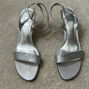 Nina Silver Sandals, Size 7 1/2